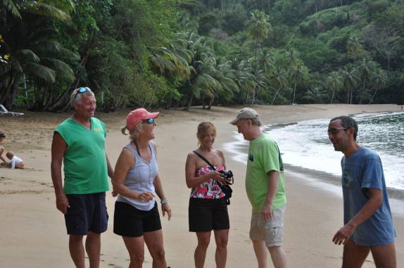 Encontro com os casais americanos de Miwaukee, na praia de Englishman'Bay, em Tobago